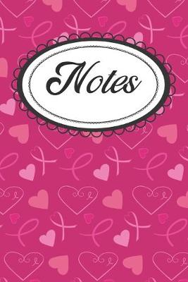 Book cover for Pink Ribbon and Hearts Notebook