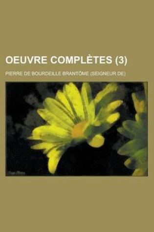 Cover of Oeuvre Completes (3)