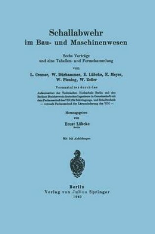 Cover of Schallabwehr Im Bau- Und Maschinenwesen