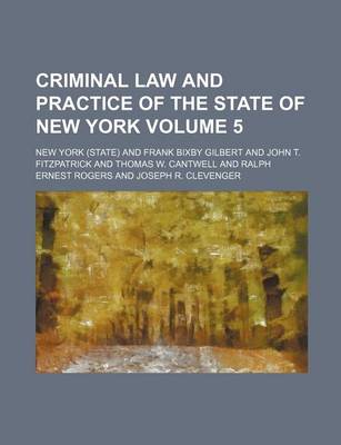 Book cover for Criminal Law and Practice of the State of New York Volume 5