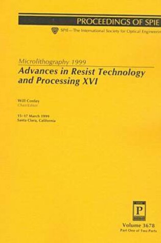 Cover of Advances In Resist Technology and Processing-Xvi