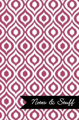 Book cover for Notes & Stuff - Dusty Rose Lined Notebook in Ikat Pattern