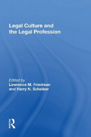 Cover of Legal Culture and the Legal Profession