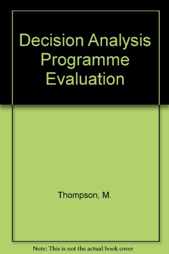 Book cover for Decision Analysis Programme Evaluation