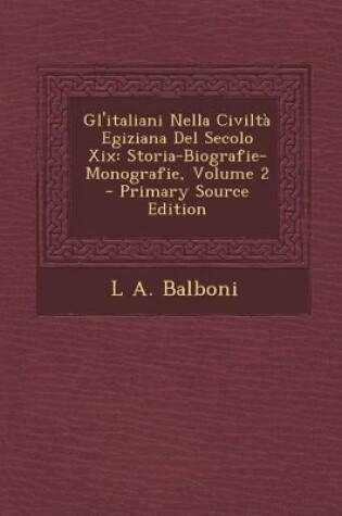 Cover of Gl'italiani Nella Civilta Egiziana del Secolo XIX