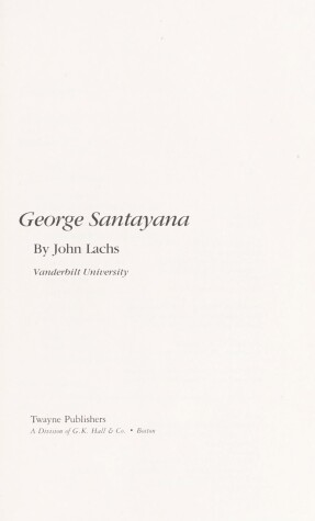 Book cover for George Santayana