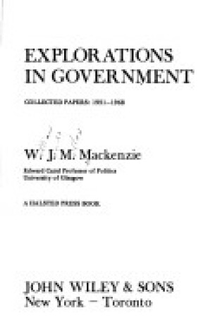 Cover of Mackenzie: Explorations in *Government*