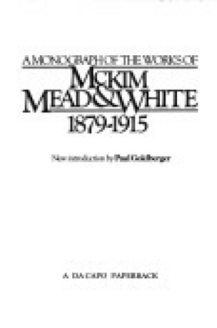 Cover of A Monograph of the Work of McKim, Mead & White, 1879-1915