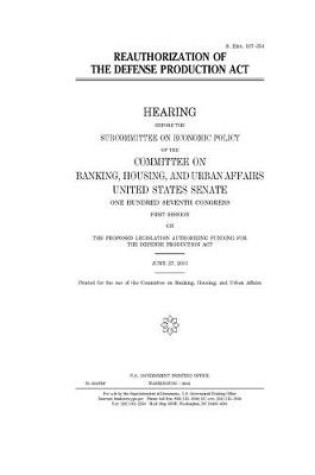 Cover of Reauthorization of the Defense Production Act