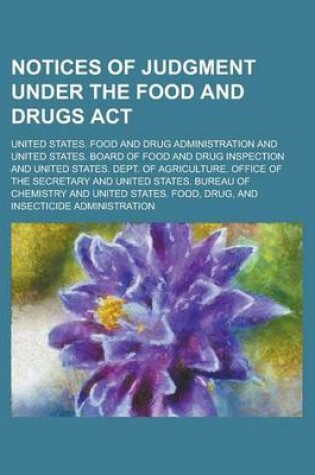 Cover of Notices of Judgment Under the Food and Drugs ACT