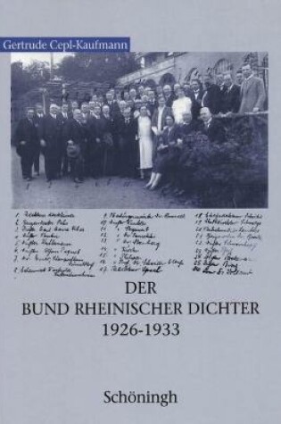 Cover of Der Bund Rheinischer Dichter 1926-1933