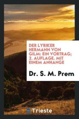 Cover of Der Lyriker Hermann Von Gilm