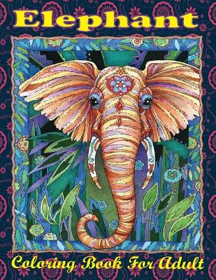 Book cover for elephant coloring book for adult