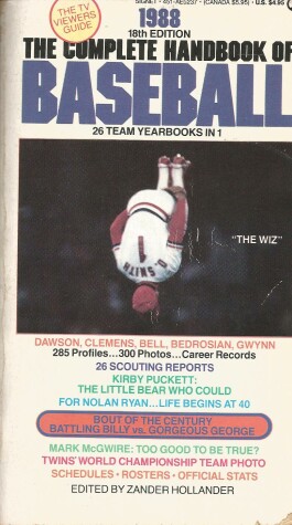 Book cover for Hollander Zander Ed. : 1988 Complete Hdbk of Baseball