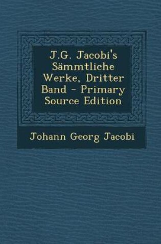 Cover of J.G. Jacobi's Sammtliche Werke, Dritter Band