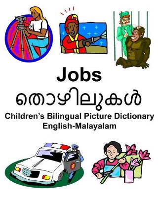 Book cover for English-Malayalam Jobs Children's Bilingual Picture Dictionary