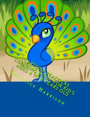 Book cover for Cartoon Peacocks Coloring Book
