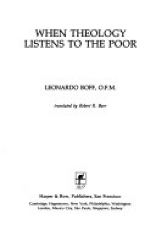 Cover of When Theology Listens to the Poor