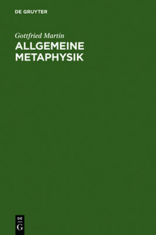 Cover of Allgemeine Metaphysik