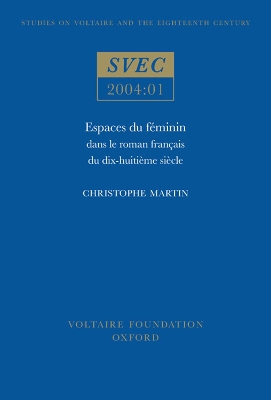 Cover of Espaces du feminin dans le roman francais du dix-huitieme siecle