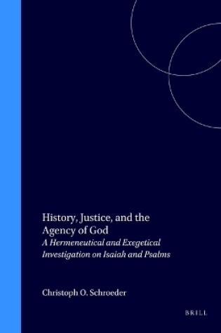 Cover of History, Justice, and the Agency of God