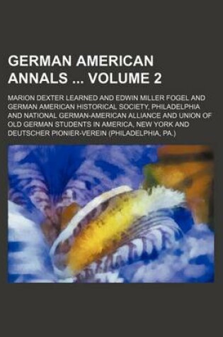 Cover of German American Annals Volume 2