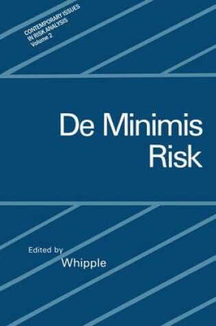 Cover of de Minimis Risk