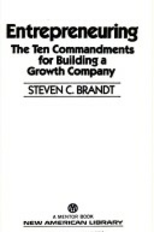 Cover of Brandt Steven C. : Entrepreneuring