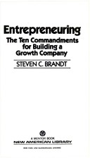 Cover of Brandt Steven C. : Entrepreneuring