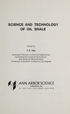 Book cover for Science and Technology of Oil Shale