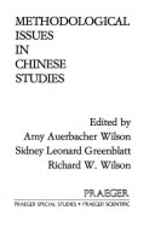 Cover of Methodological Issues in Chinese Studies