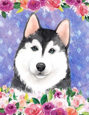 Book cover for My Big Fat Bullet Journal for Dog Lovers Husky in Flowers 1