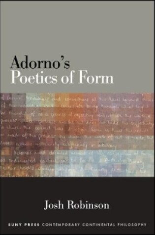 Cover of Adorno's Poetics of Form