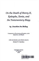 Book cover for On the Death of Henry II, Epitaphs, Xenia, and the Testamentary Elegy
