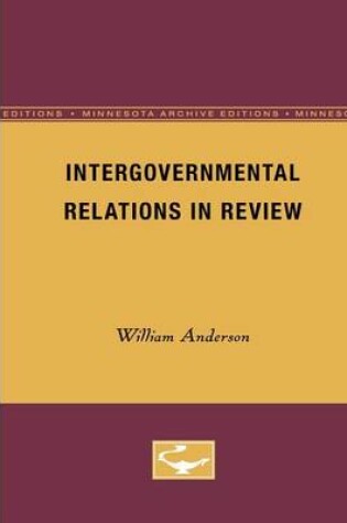 Cover of Intergovernmental Relations in Review