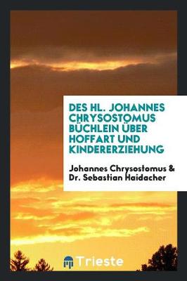 Book cover for Buchlein UEber Hoffart Und Kindererziehung