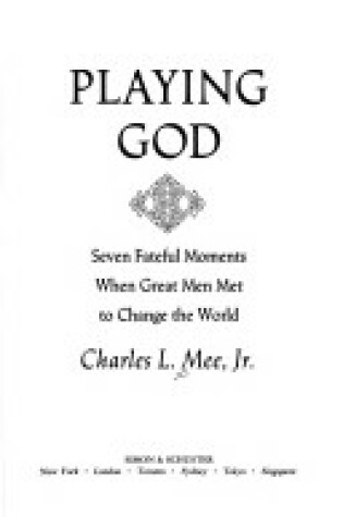 Cover of Playing God