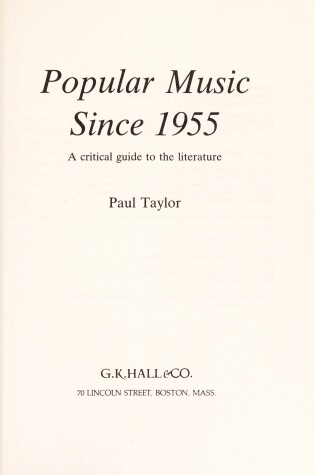 Cover of Popular Music since 1955 Criti