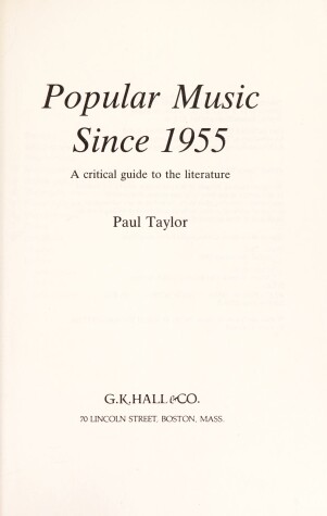 Book cover for Popular Music since 1955 Criti