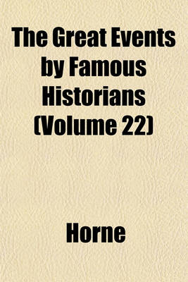 Book cover for The Great Events by Famous Historians (Volume 22)