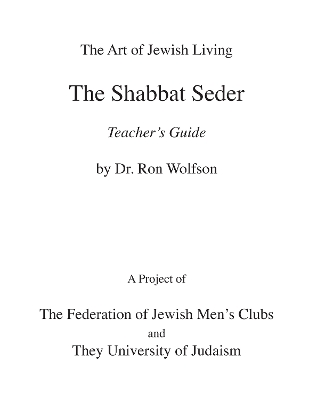 Book cover for Shabbat Seder Teacher's Guide