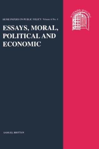 Cover of Essays, Moral, Political, and Economic