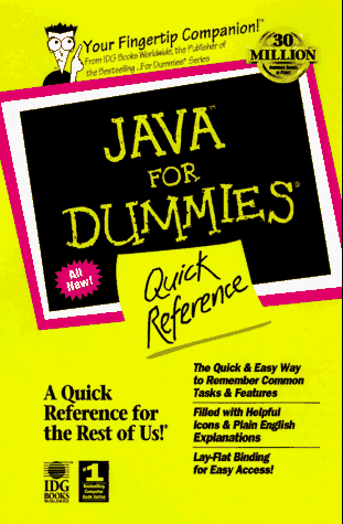 Book cover for Java for Dummies Quick Reference