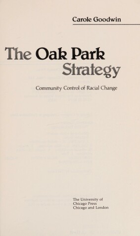 Book cover for Oak Park Strategy