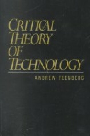 Cover of Critical Theory of Technology