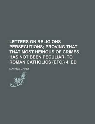 Book cover for Letters on Religions Persecutions