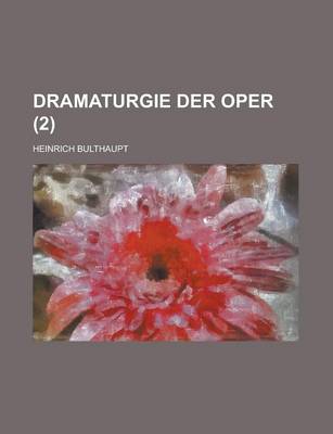 Book cover for Dramaturgie Der Oper (2)