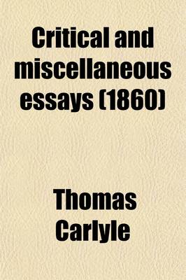 Book cover for Critical and Miscellaneous Essays (Volume 3)