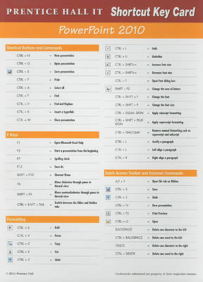 Book cover for Prentice Hall PowerPoint 2010 Shortcut Card