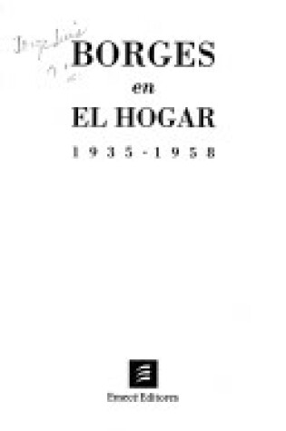 Cover of Borges En El Hogar, 1935-1958